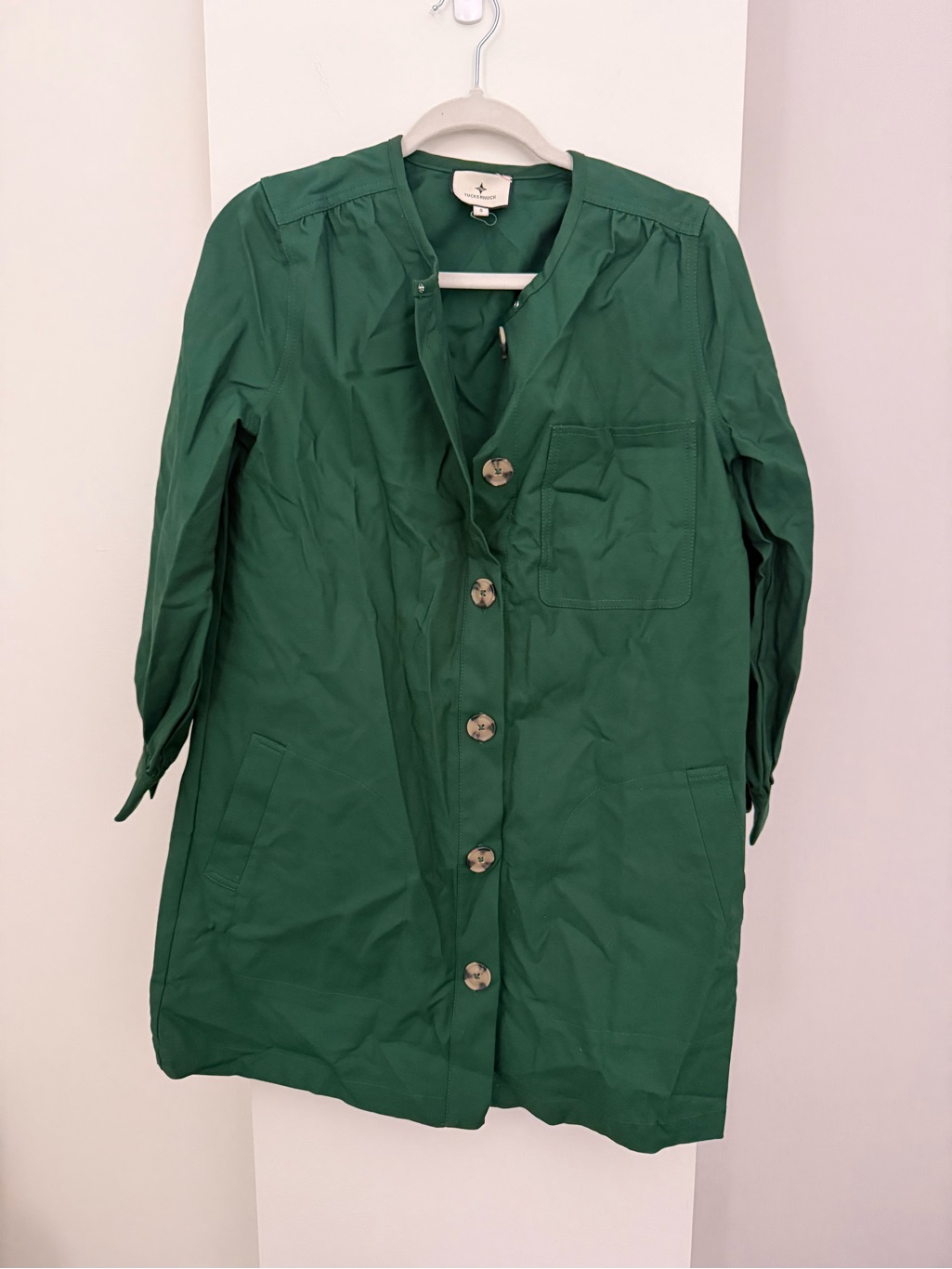Tuckernuck Dark Green Long Sleeve Button-Front Dress